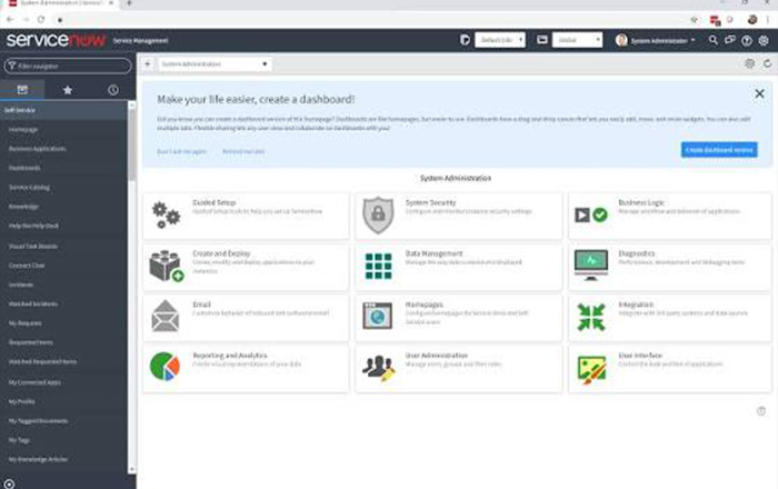 Abstract service-management console representing a ticketing migration